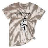Tie Dye Dagger Skull Side Tie Boyfriend Tee