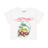 Tropical Scene Lettuce Edge Baby Tee