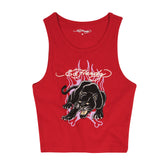 Panther Flame Rib Tank Top