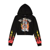 Tiger Flame Zip Front Hoodie