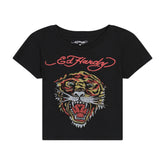 Tiger Head Rhinestone Baby Tee